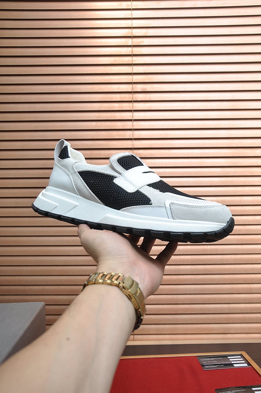 Prada Color-Block Mesh Sneakers