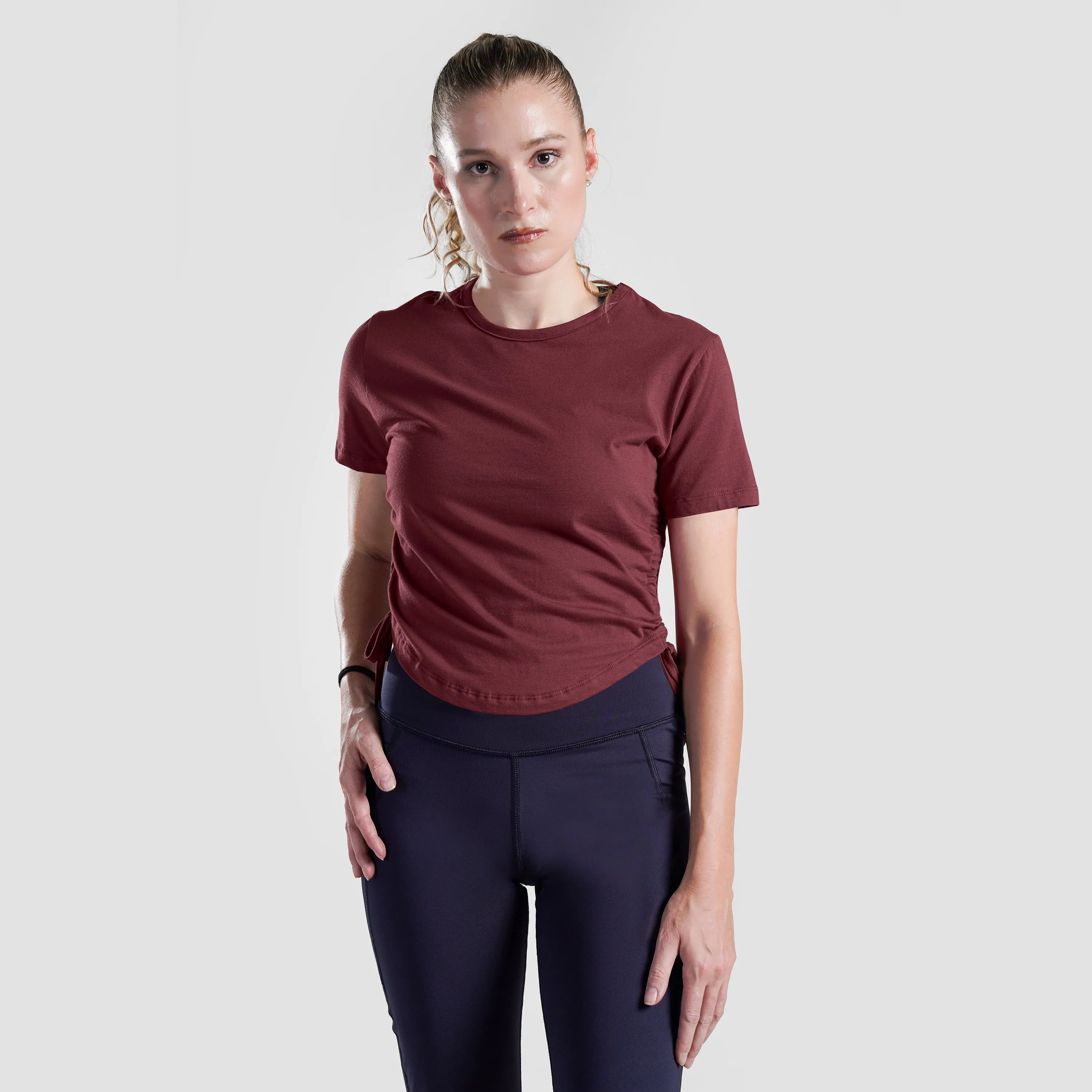 Active Shape Crop Tee (Burgundy)