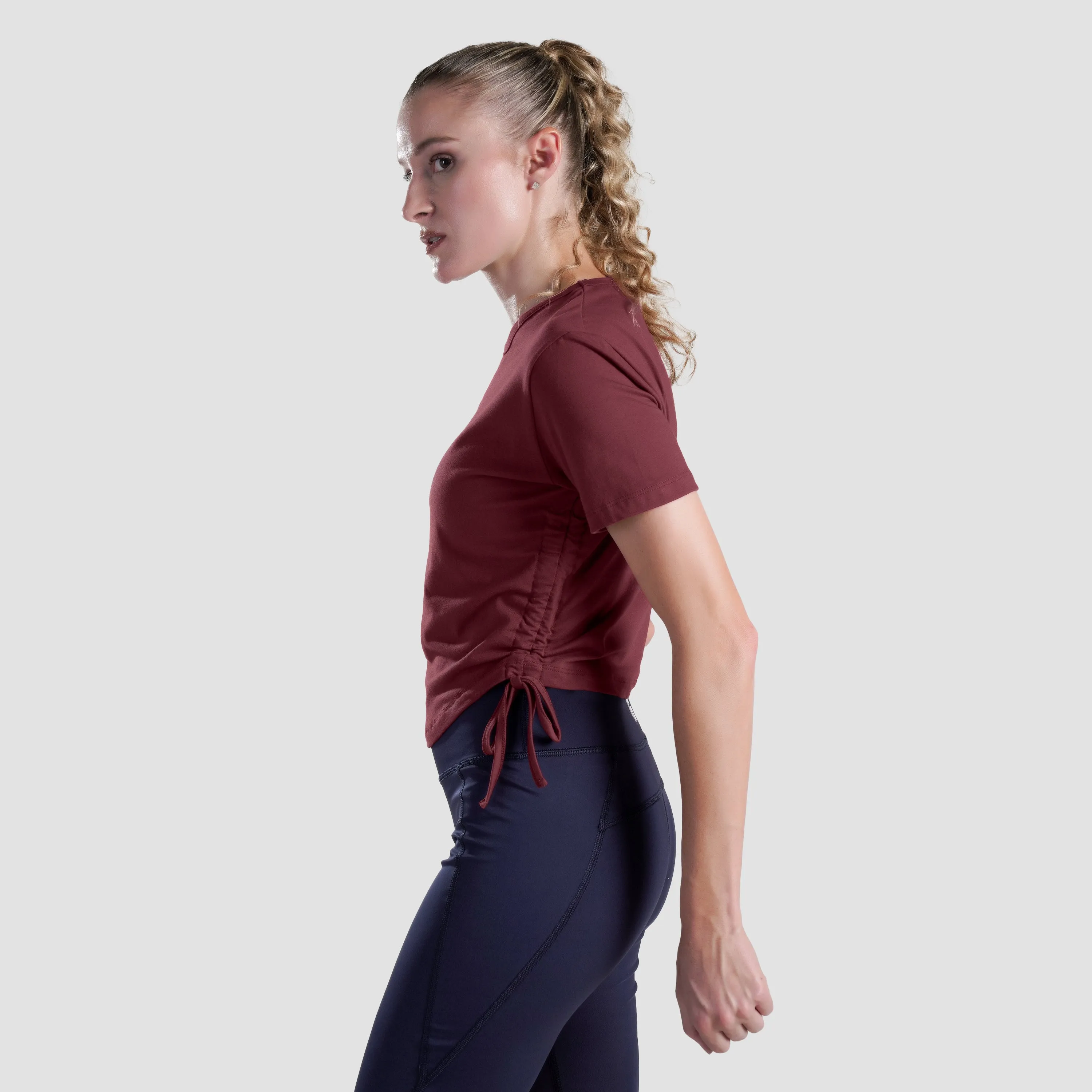 Active Shape Crop Tee (Burgundy)