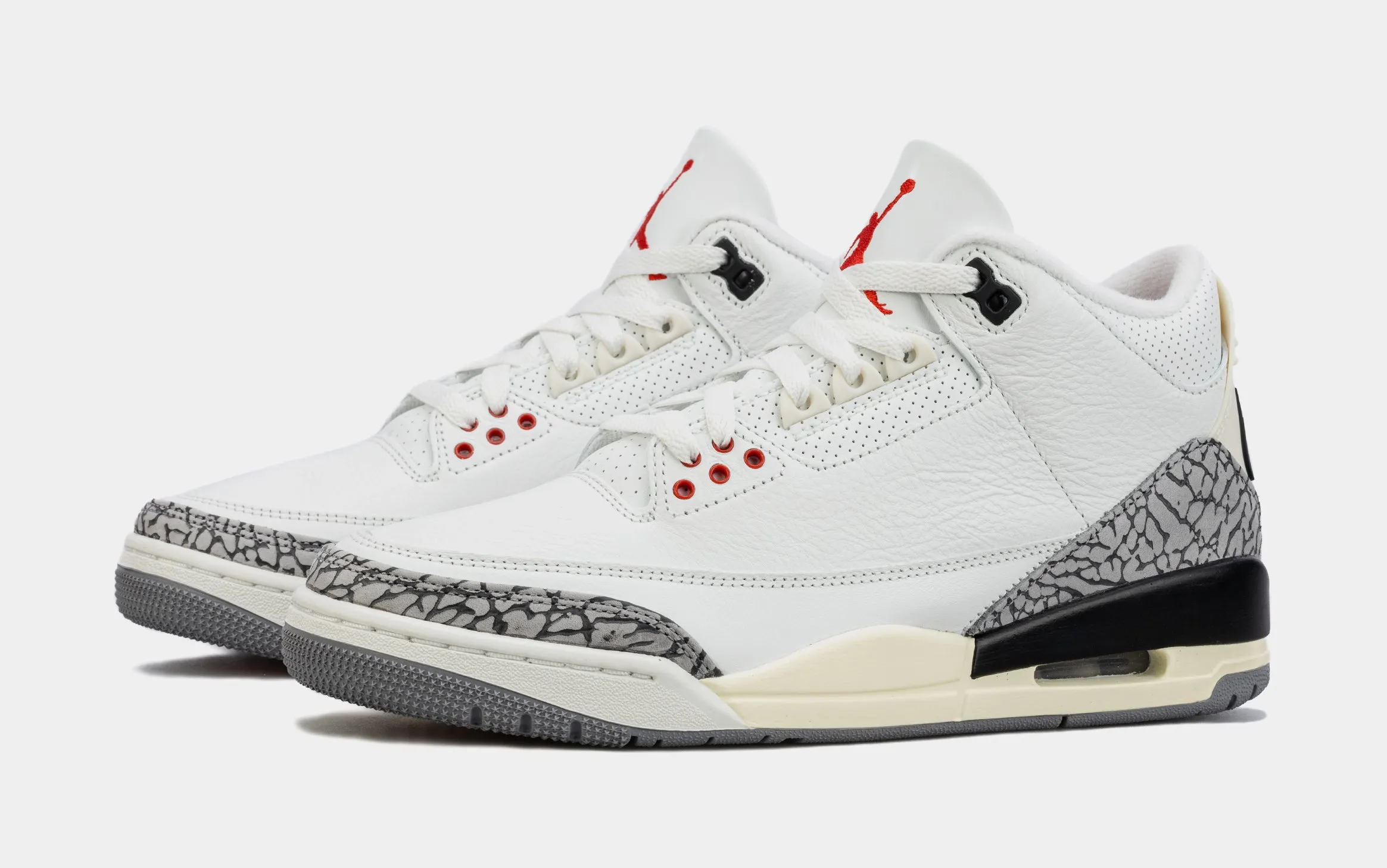 Air Jordan 3 Retro White Cement Reimagined  Mens Lifestyle Shoes (White/Grey) Limit One Per Customer