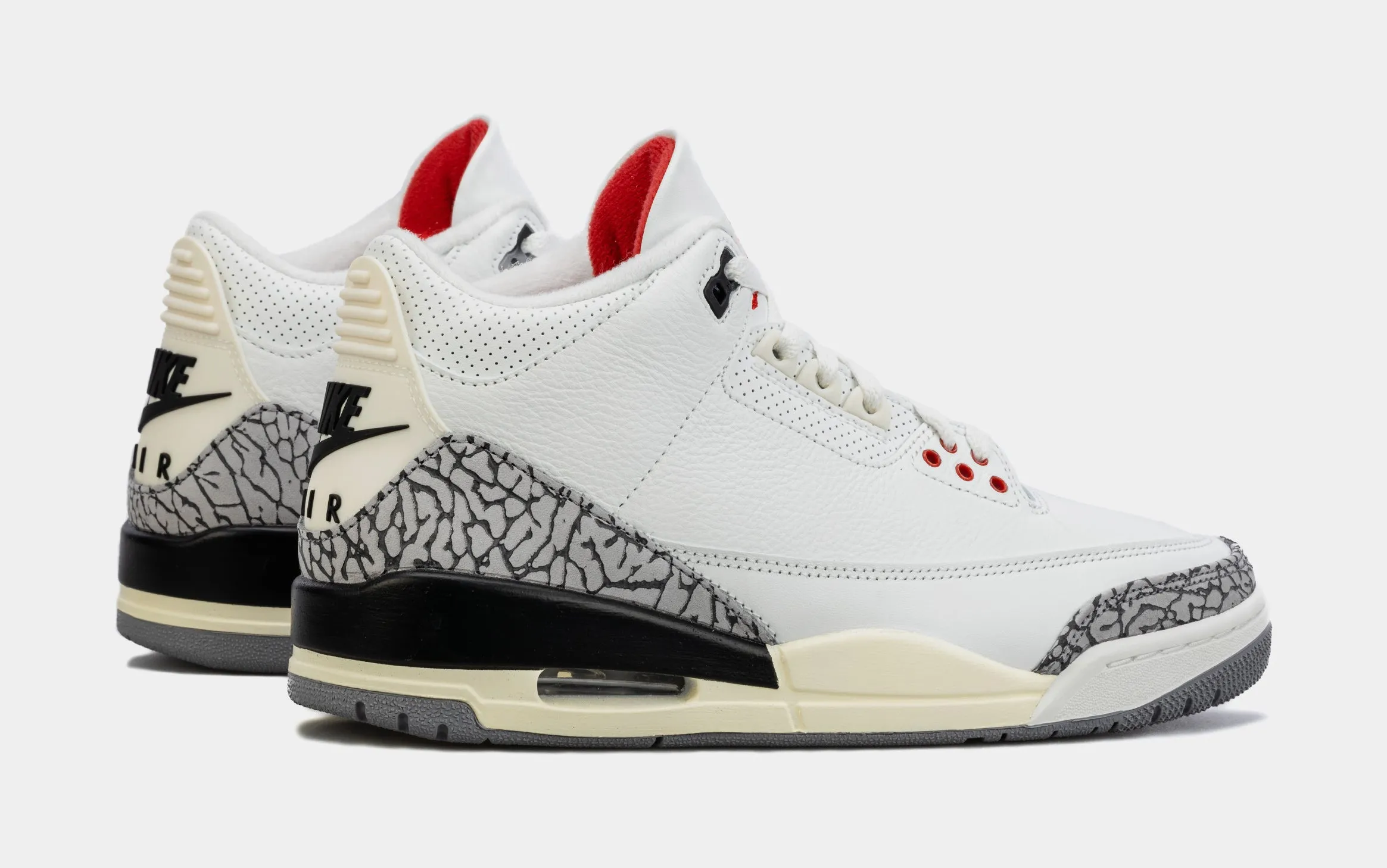 Air Jordan 3 Retro White Cement Reimagined  Mens Lifestyle Shoes (White/Grey) Limit One Per Customer