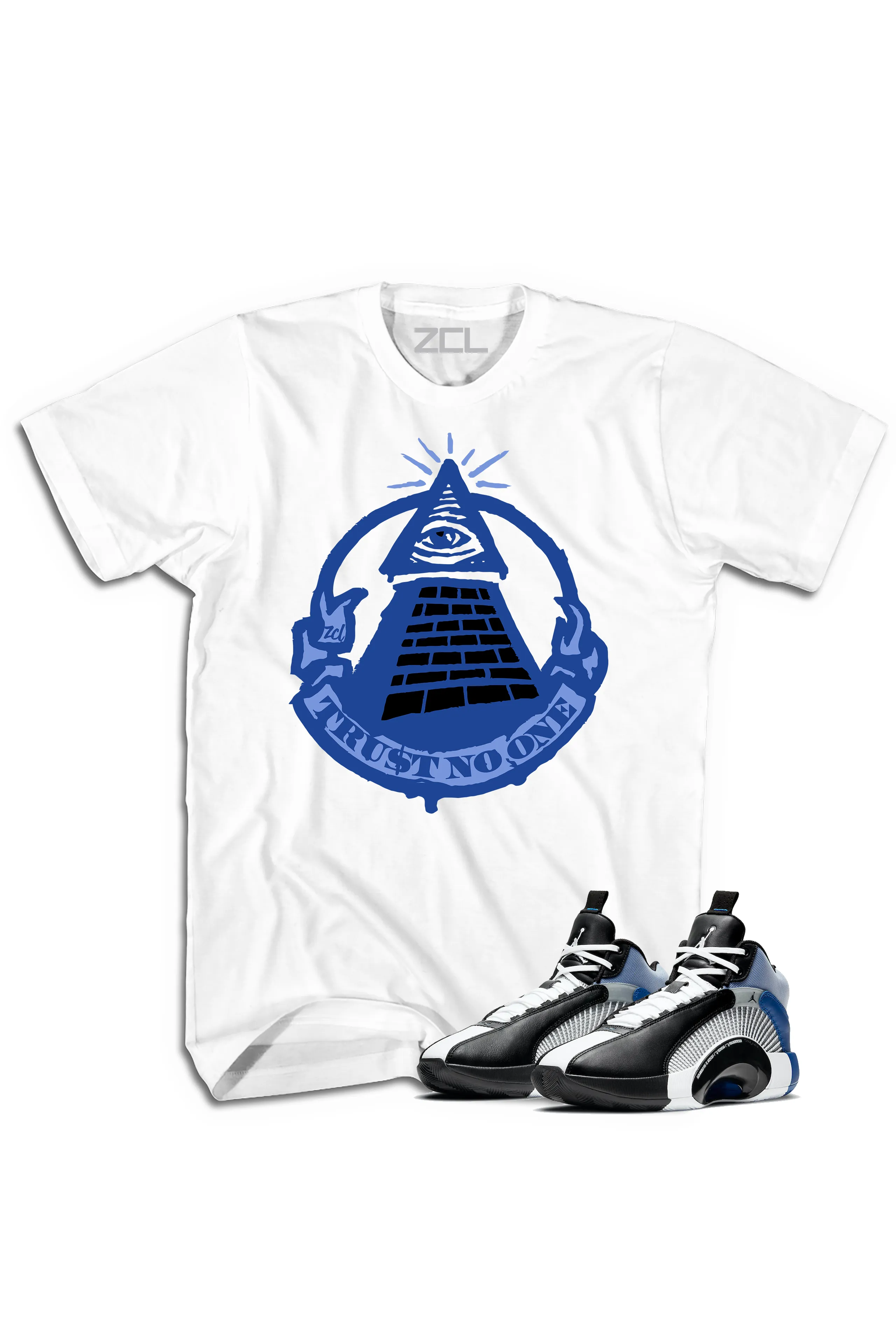 Air Jordan X Fragment "Trust No One" Tee (Sport Blue)