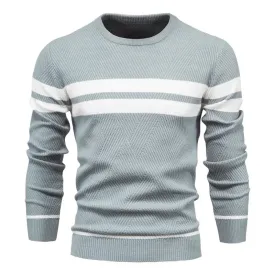 Autumn Pullover Men's Sweater O-neck Patchwork Long Sleeve Warm Slim Sweaters Men Casual Fashion Sweater Men Clothing