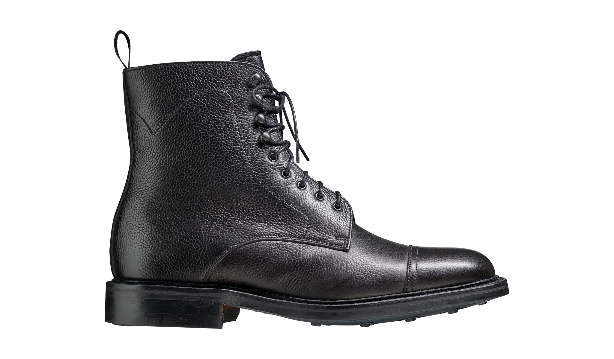 Barker Donegal Top-Cap Calf Leather Boot -  Black Calf