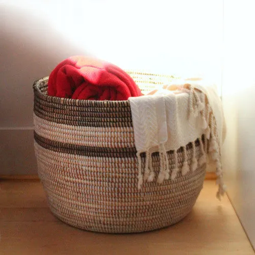 Black and White Stripe Basket