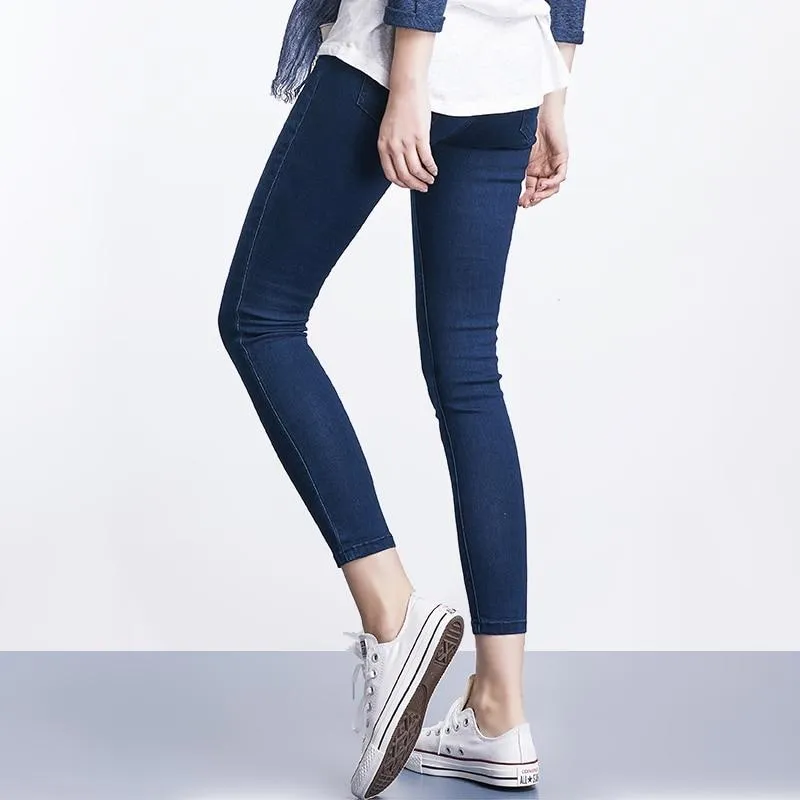 Casual High Waist Pants Slim Stretch Denim Trousers For Woman