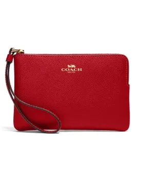 Coach Women's Red Corner Zip Wristlet