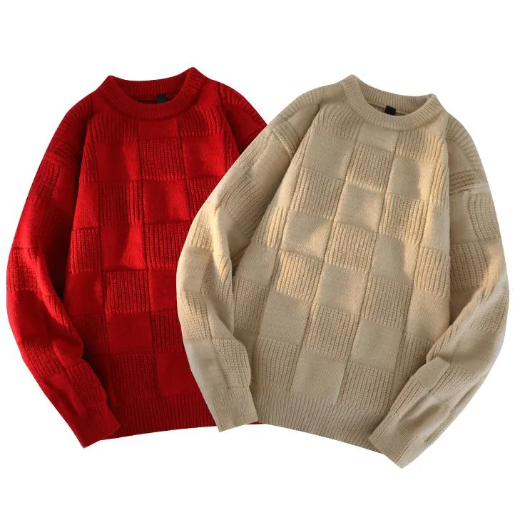 Crew Neck Loose Fit Simplicity Round Neck Knitted Sweater