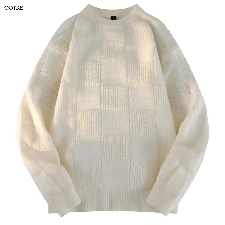 Crew Neck Loose Fit Simplicity Round Neck Knitted Sweater