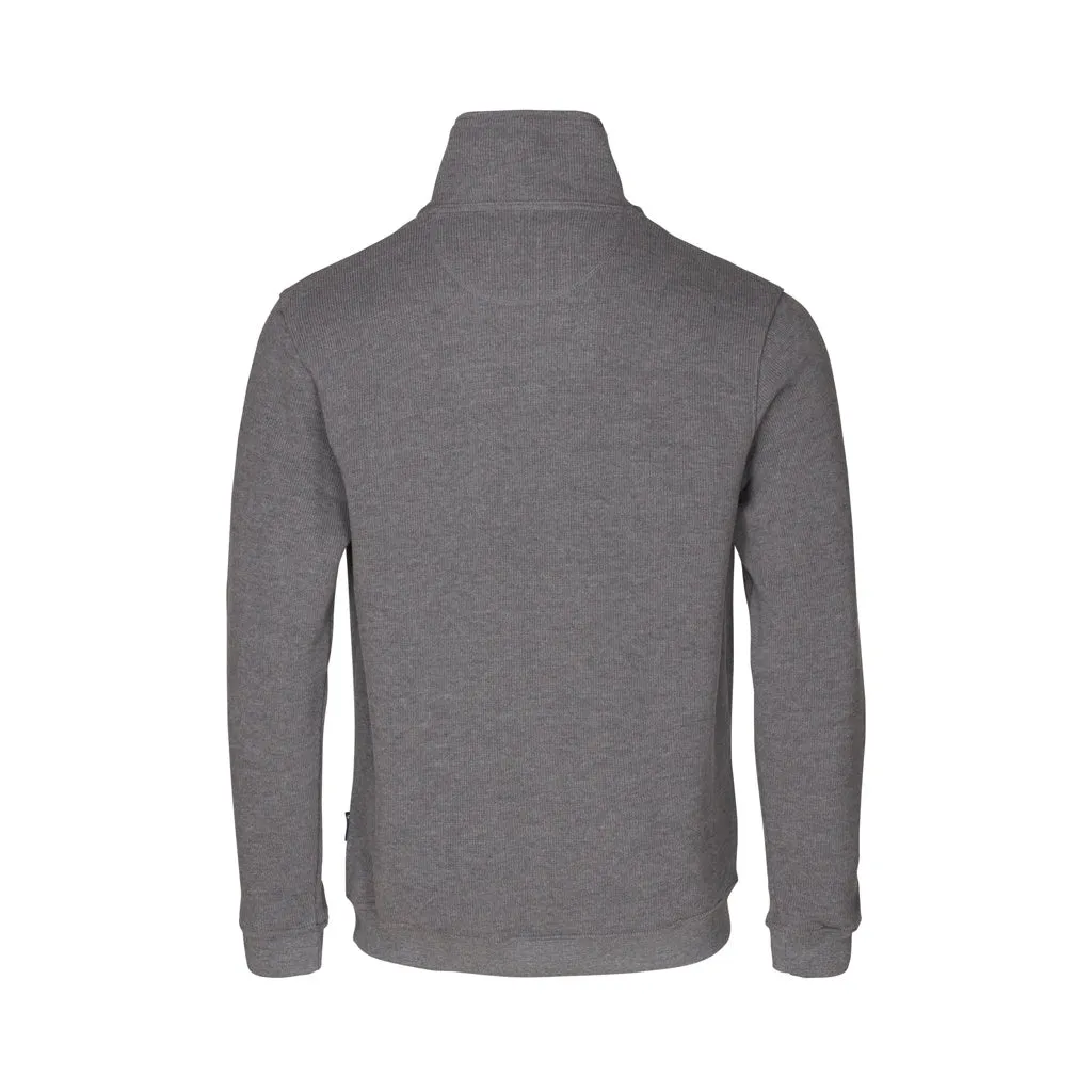 Cromwell Long Sleeve Half Zip Sweater - Grey Melange