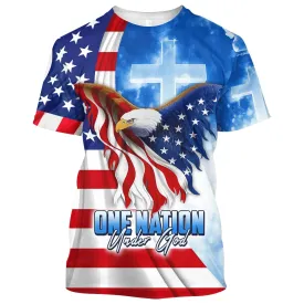 Eagle American One Nation Under God 3d All Over Print Shirt - Christian 3d Shirts For Men Women