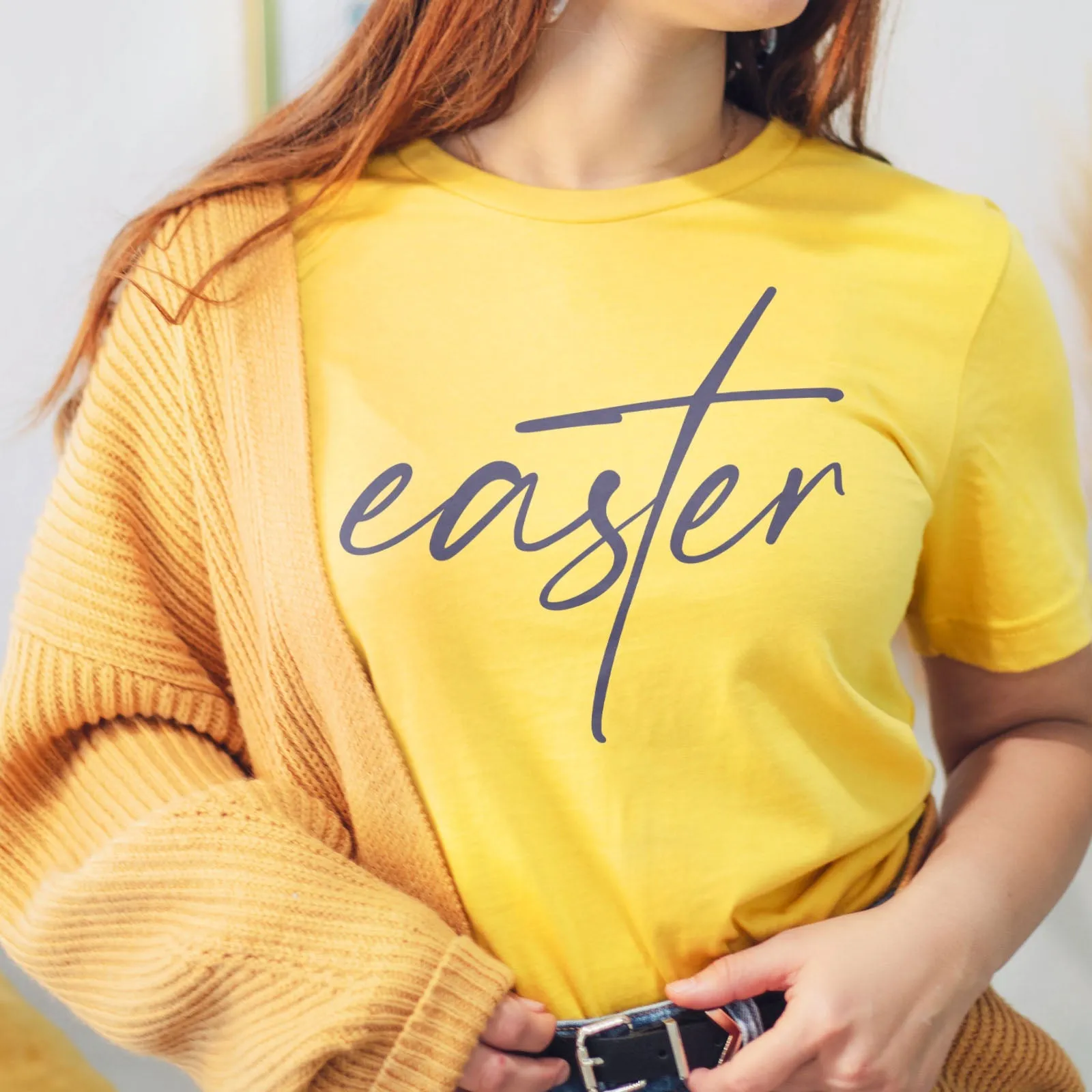 Easter Cross Tee Shirts For Women - Christian Easter T Shirts