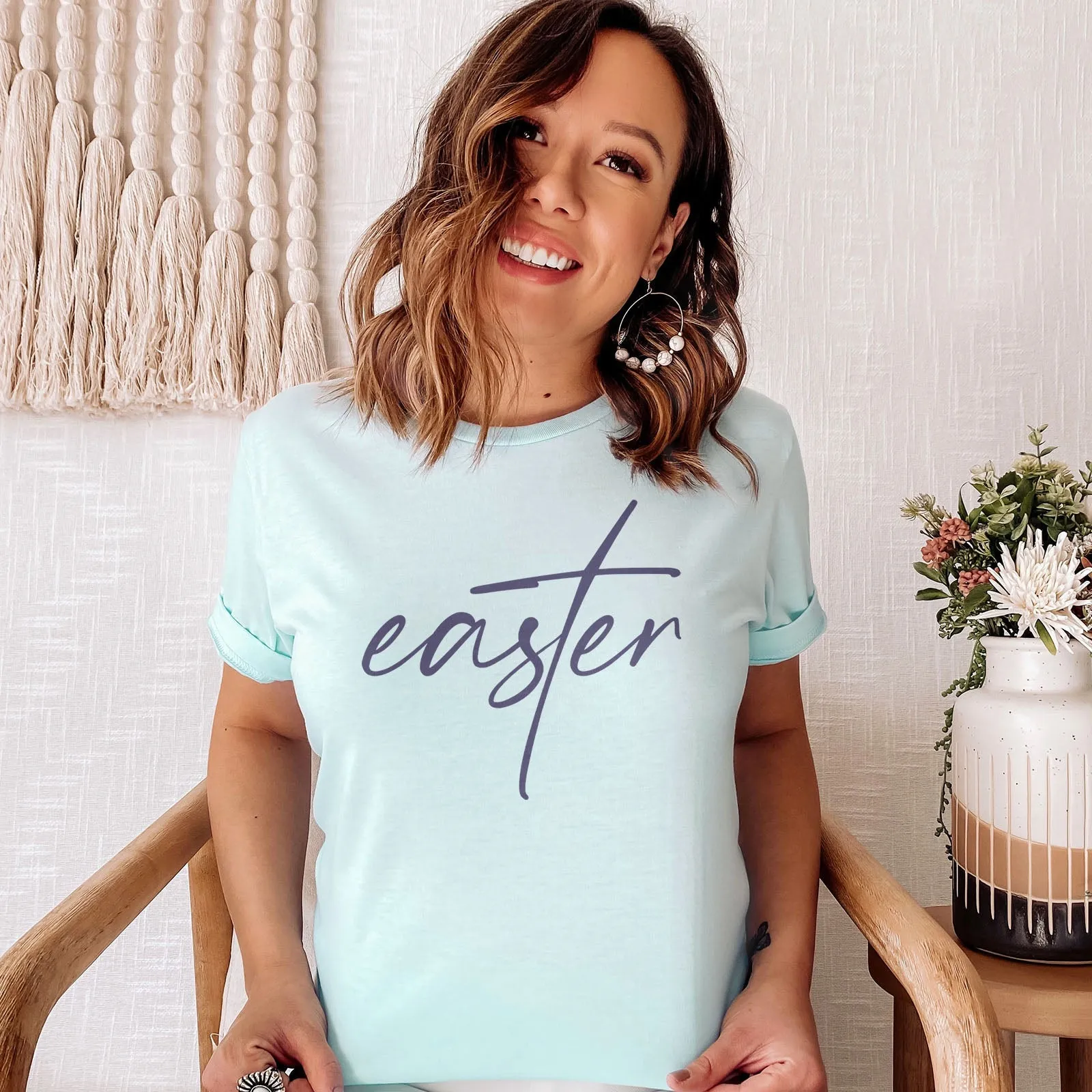 Easter Cross Tee Shirts For Women - Christian Easter T Shirts