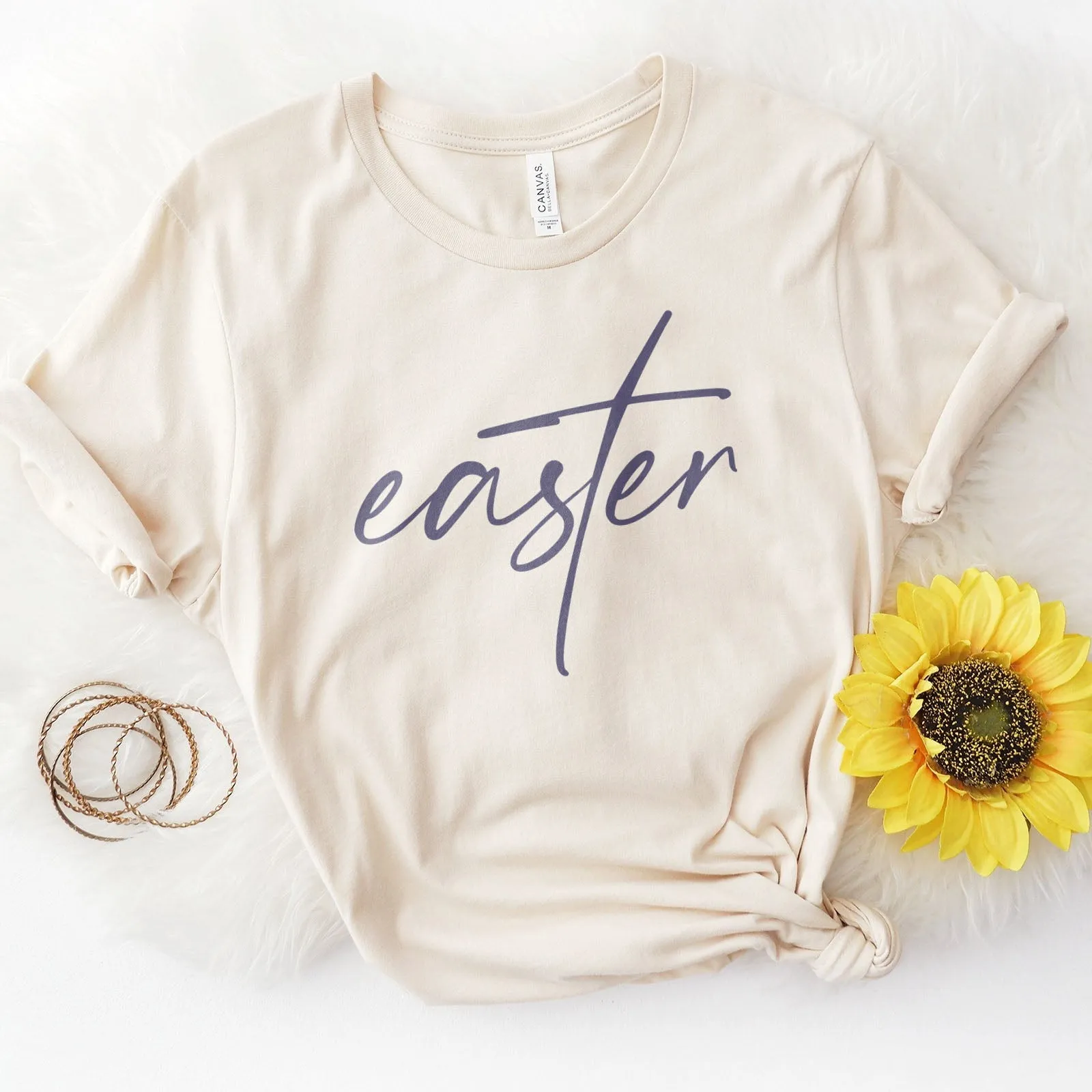 Easter Cross Tee Shirts For Women - Christian Easter T Shirts