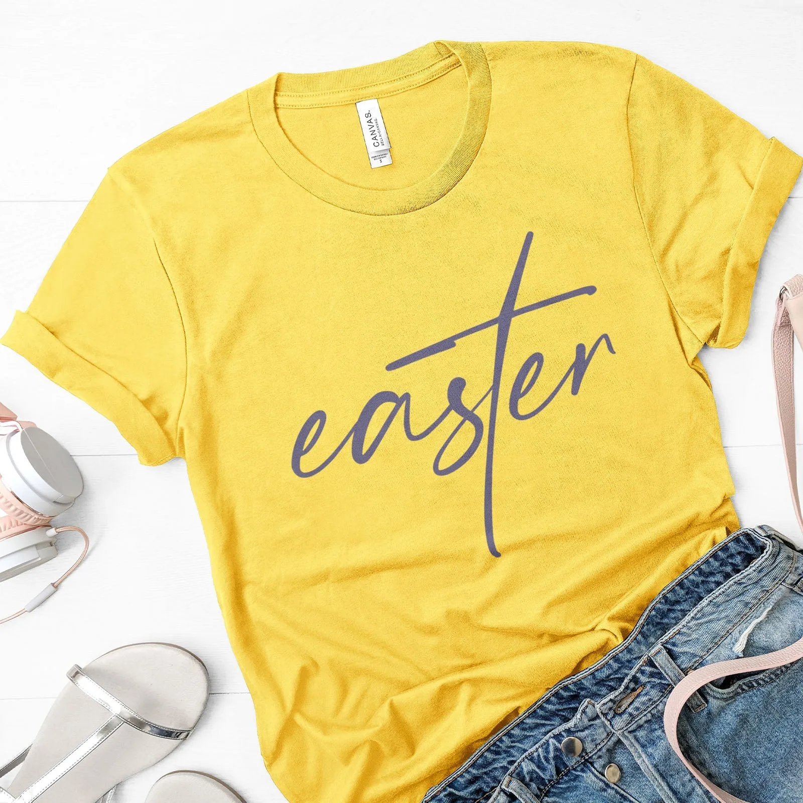 Easter Cross Tee Shirts For Women - Christian Easter T Shirts