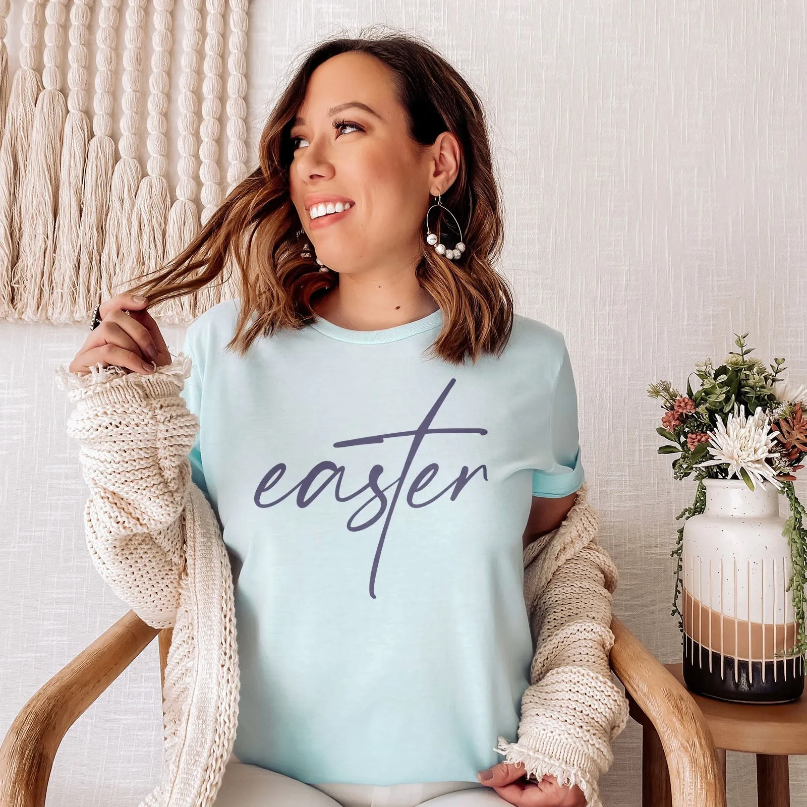 Easter Cross Tee Shirts For Women - Christian Easter T Shirts