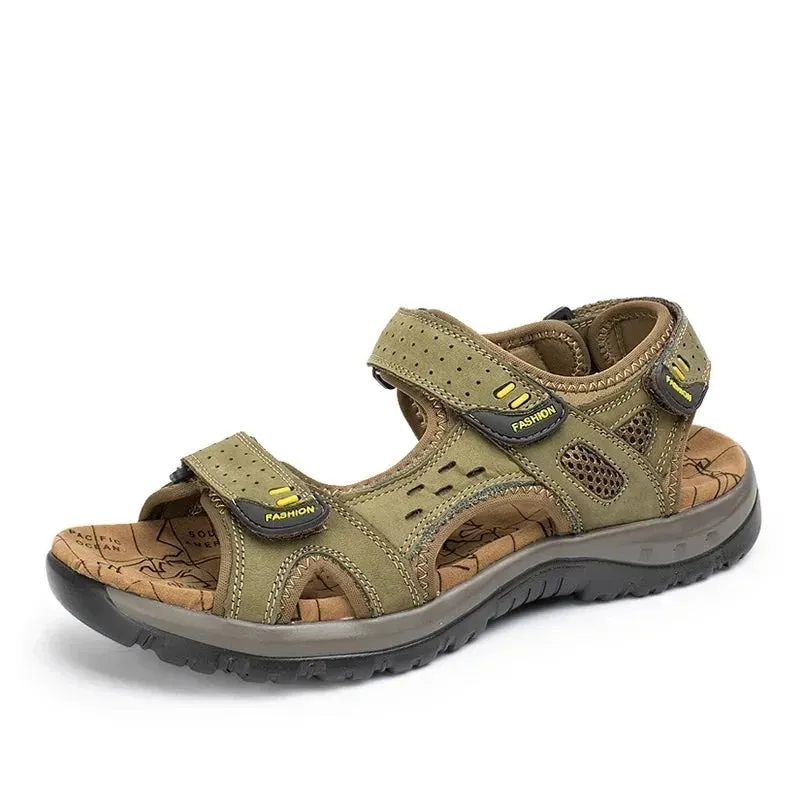 Fashion Summer Leisure Beach Men Shoes High Quality Leather Sandals Men Sandals Big Plus Size 38-45