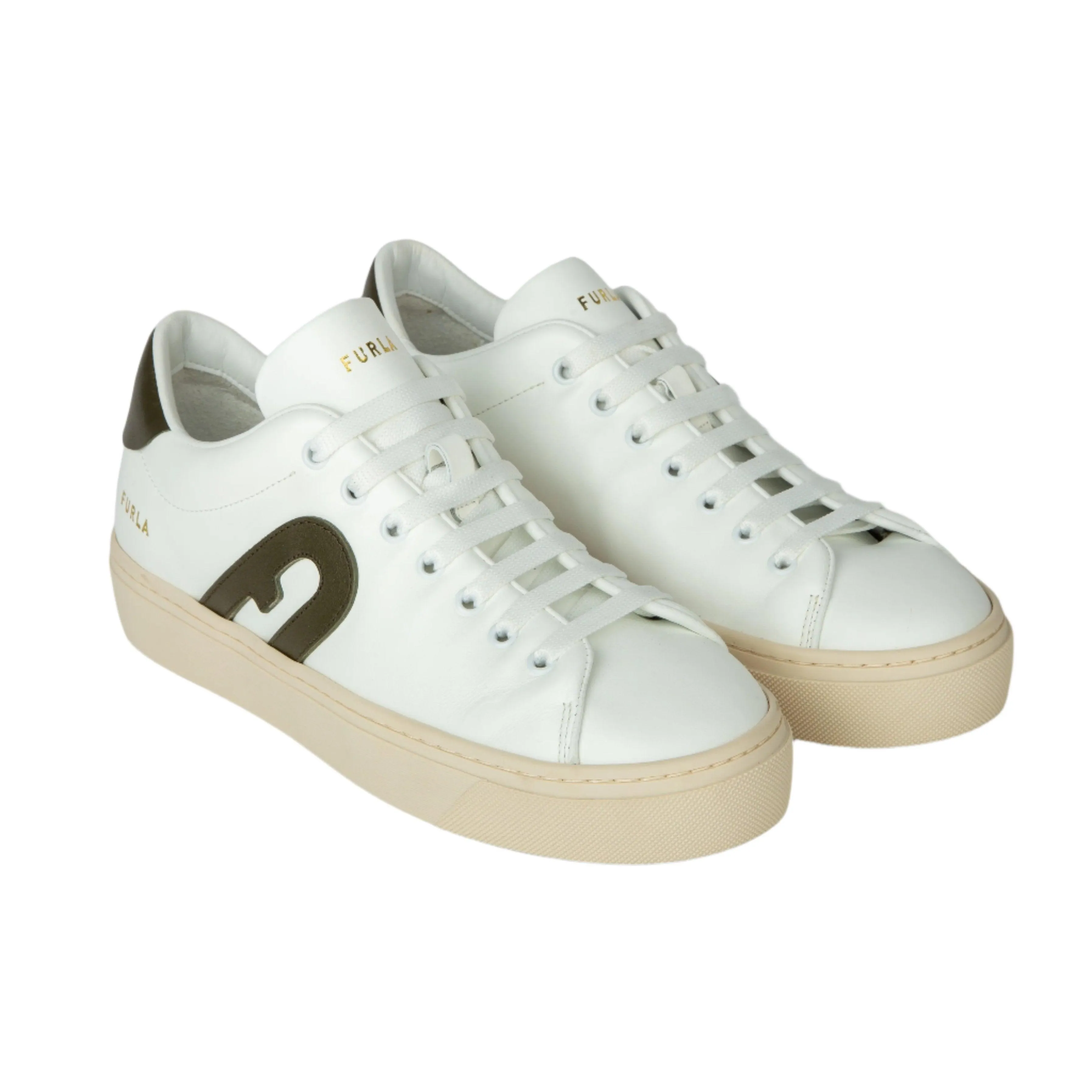 Furla Women's Joy Lace-Up Sneaker - Talco and Ulivo