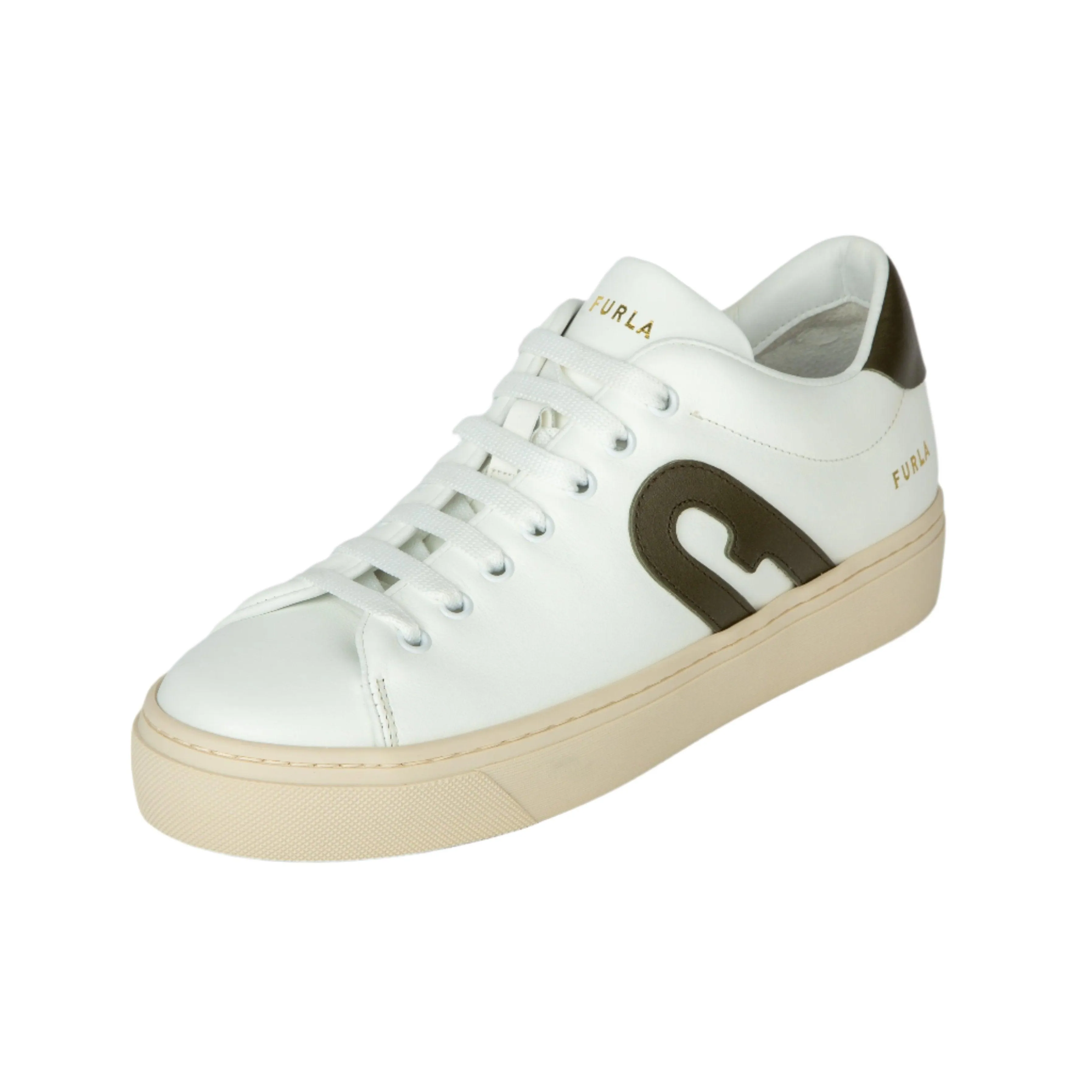 Furla Women's Joy Lace-Up Sneaker - Talco and Ulivo