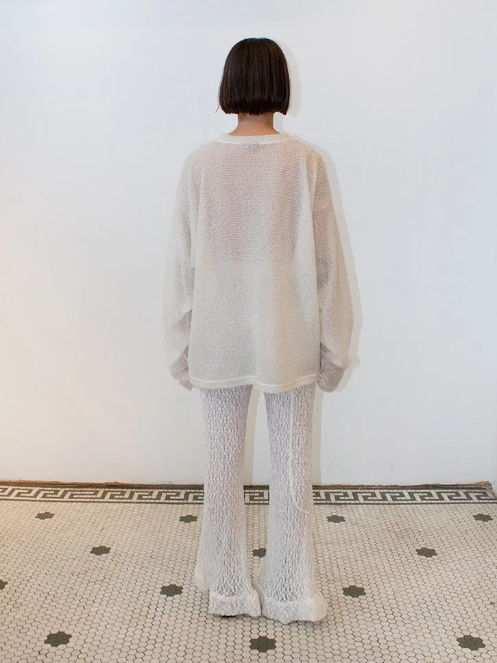 Winter White Gnuhr Shag Sweater