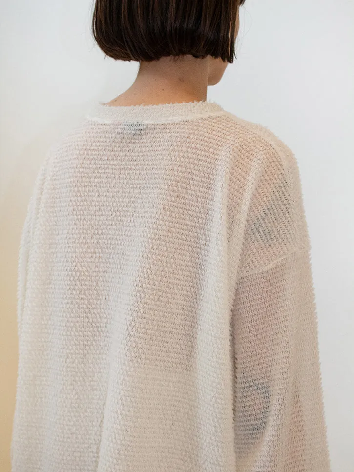 Winter White Gnuhr Shag Sweater