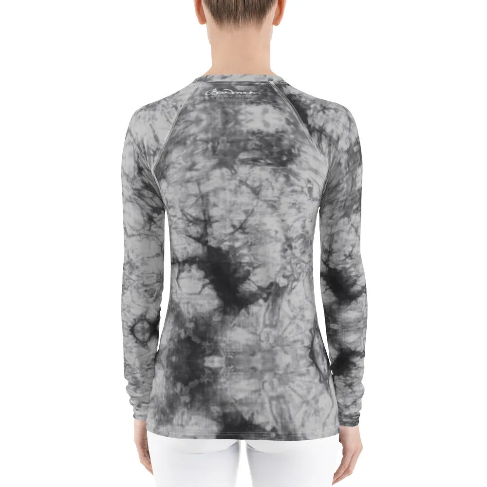 Grey Tie Dye Long Sleeve Tops