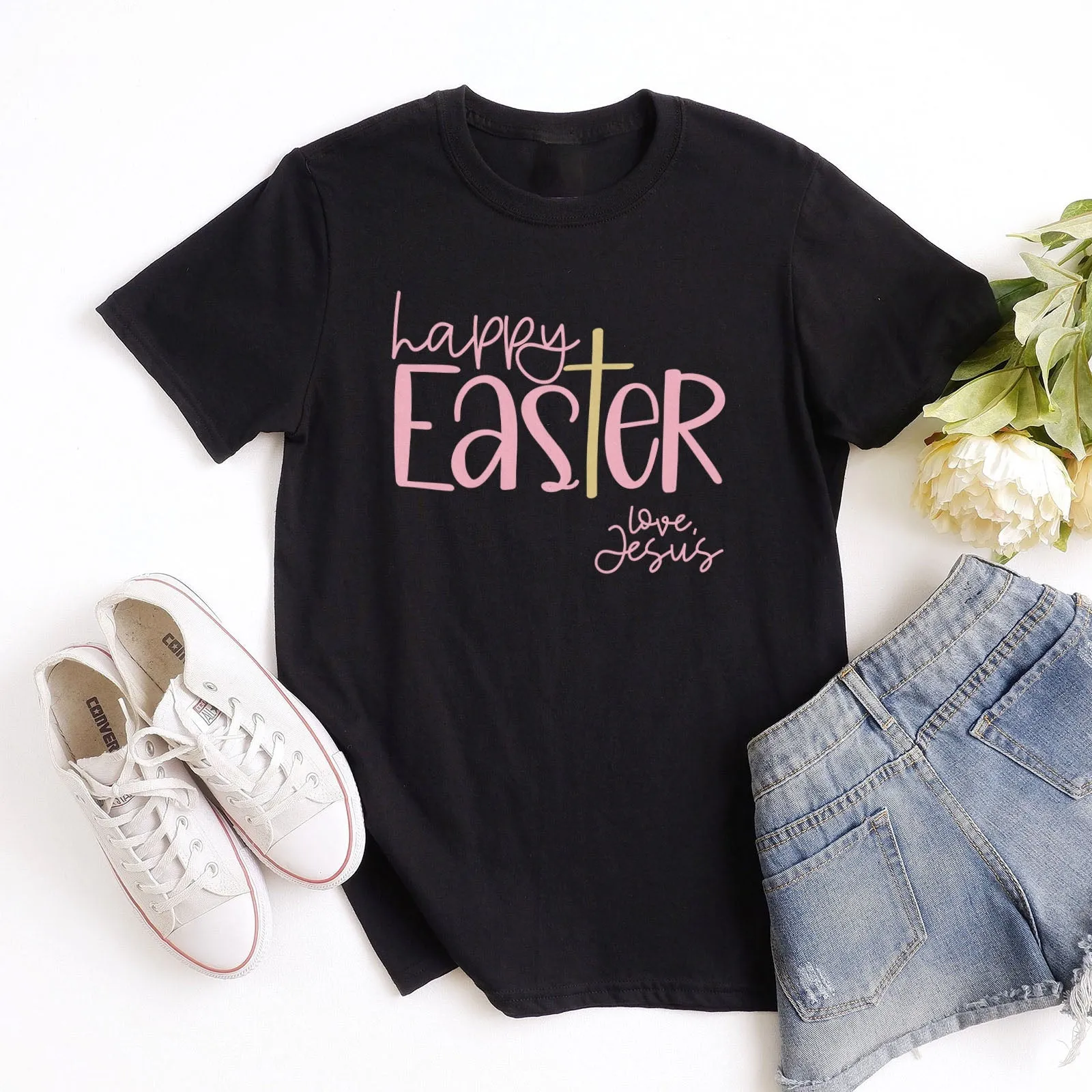 Happy Easter Tee Shirts For Women - Christian Easter T Shirts