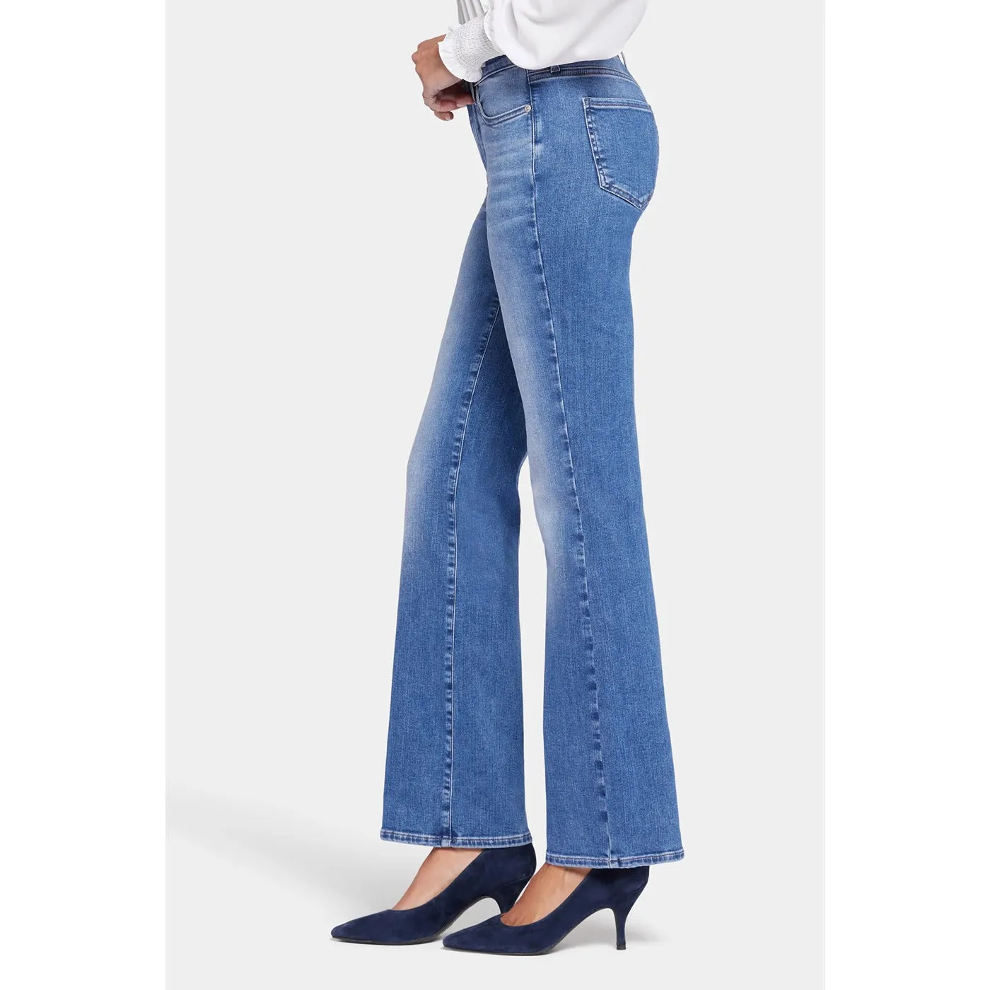 High Rise Mid Blue Flare Jeans