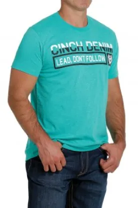 MEN'S CINCH LEAD, DON'T FOLLOW TEE - TURQUOISE