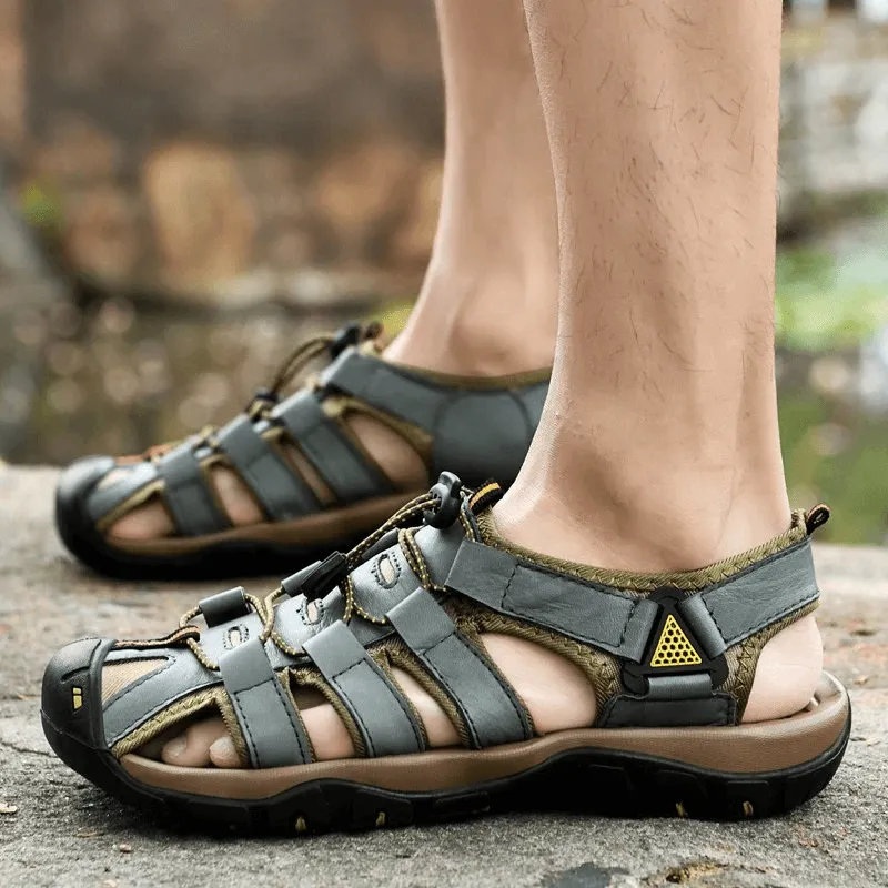 Men's Genuine Leather Lightweight Sandals / Outdoor Beach Shoes - SF0653