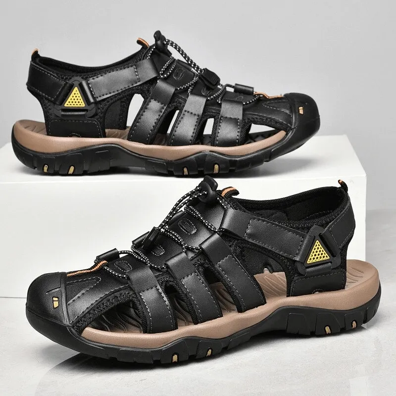 Men's Genuine Leather Lightweight Sandals / Outdoor Beach Shoes - SF0653