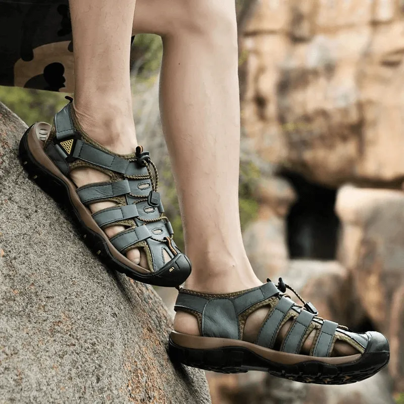 Men's Genuine Leather Lightweight Sandals / Outdoor Beach Shoes - SF0653