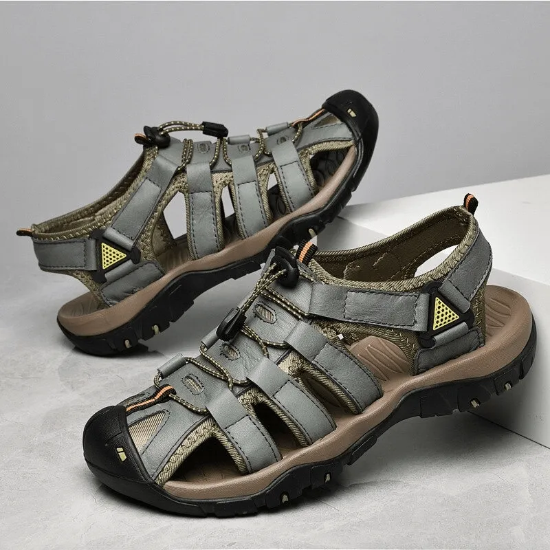 Men's Genuine Leather Lightweight Sandals / Outdoor Beach Shoes - SF0653