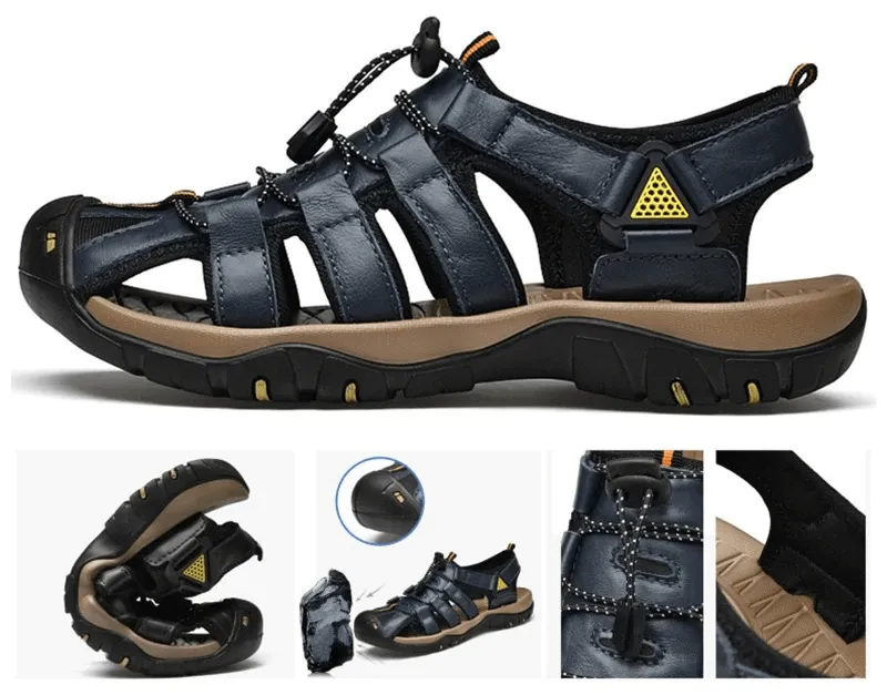 Men's Genuine Leather Lightweight Sandals / Outdoor Beach Shoes - SF0653