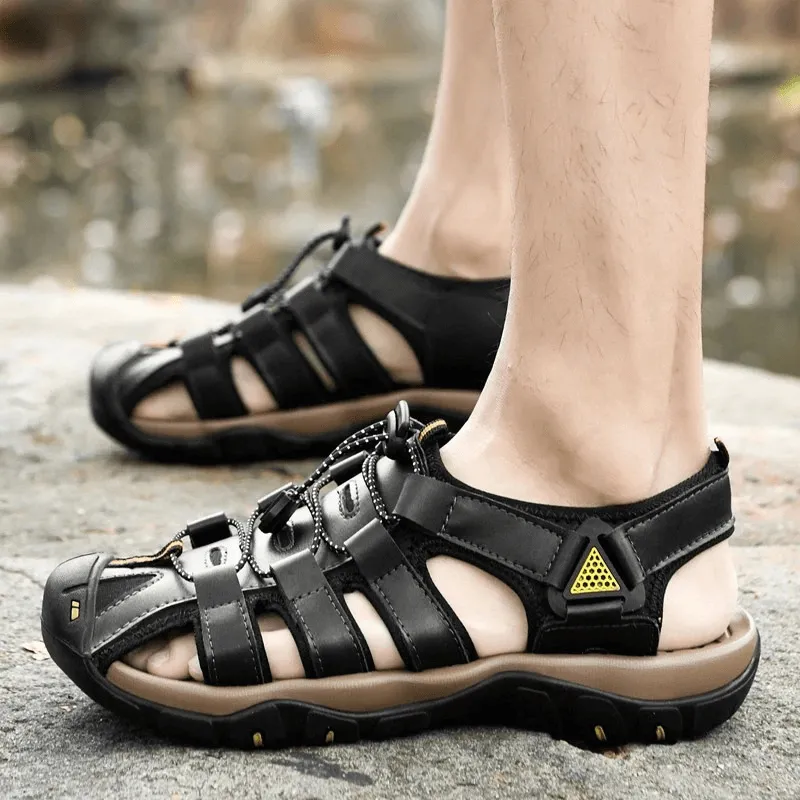 Men's Genuine Leather Lightweight Sandals / Outdoor Beach Shoes - SF0653