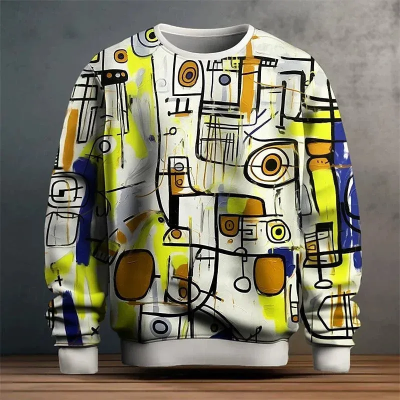 Men's hoodie with a graffiti pattern