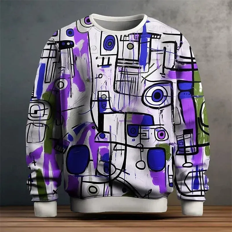 Men's hoodie with a graffiti pattern