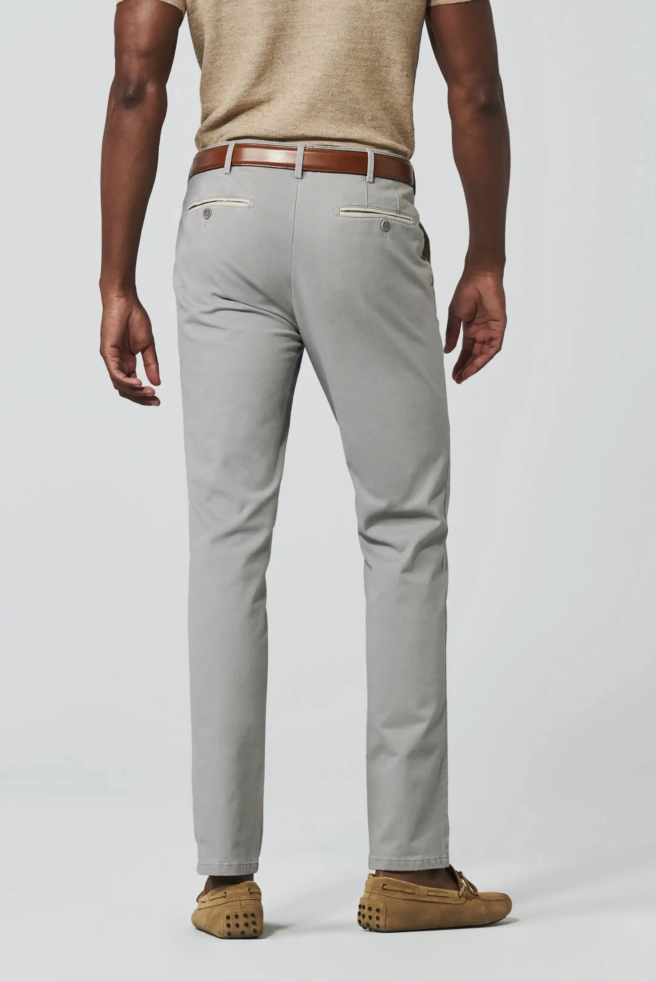 MEYER New York Trousers - 5000 Soft Twill Chino - Grey Beige