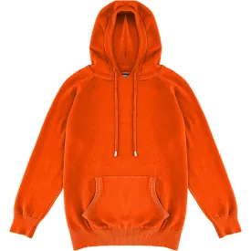 Orange Mens Knit Pullover Hoodie Sweater