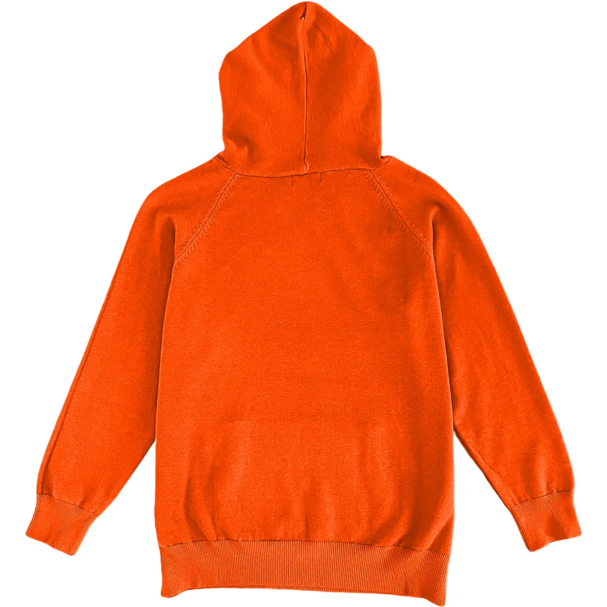 Orange Mens Knit Pullover Hoodie Sweater