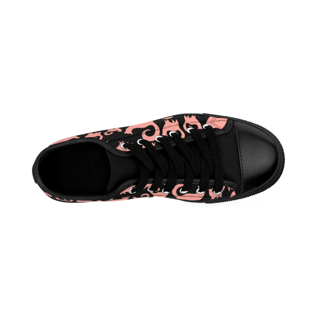 Pink Snobby Cats Pattern Women's Sneakers