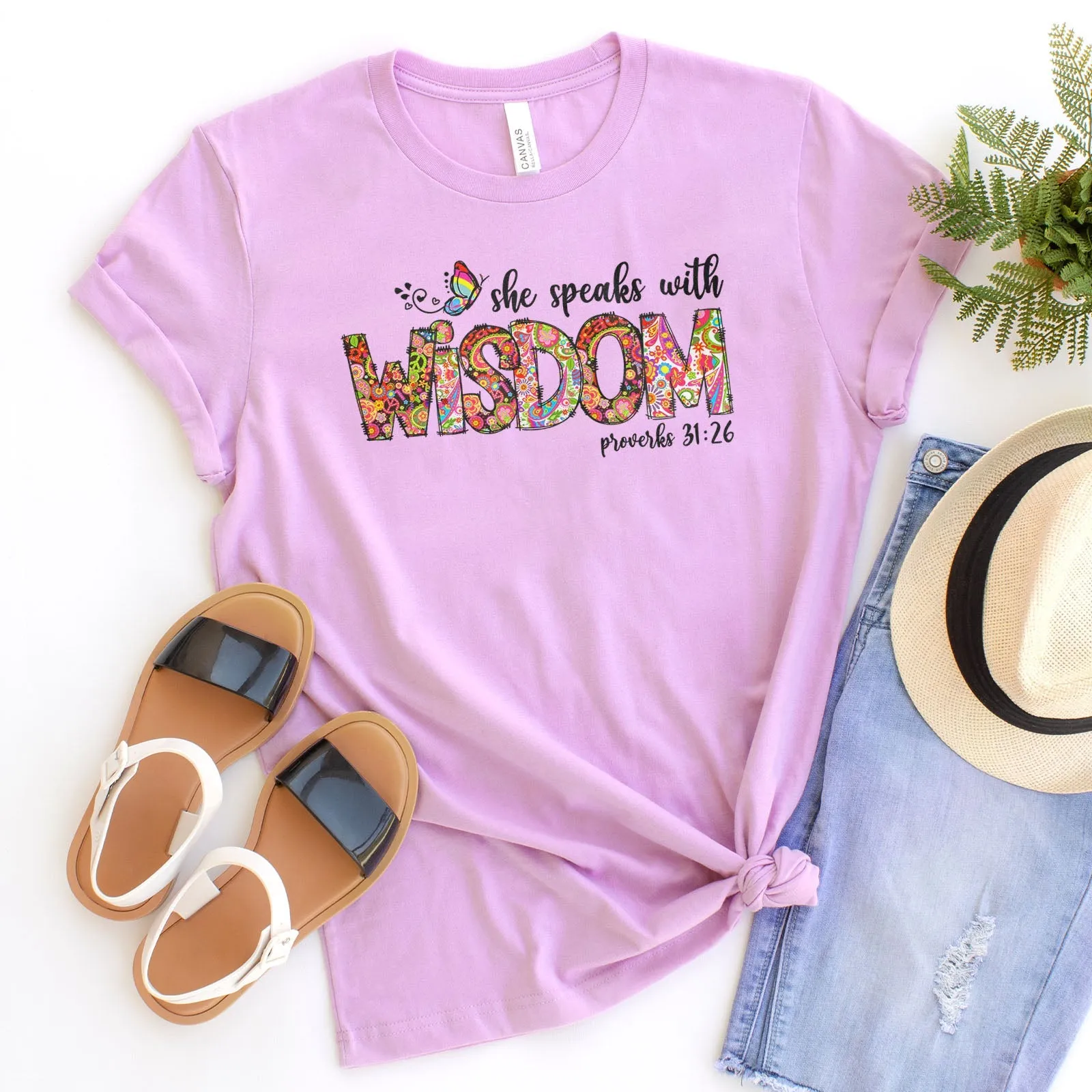 She Speaks With Wisdom Proverbs 31:26 Tee Shirts For Women - Christian Shirts for Women - Religious Tee Shirts