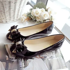 Spring Autumn Toe Flat Heel Bow Tie Shoes Women Fashion Women's Flat Shoes