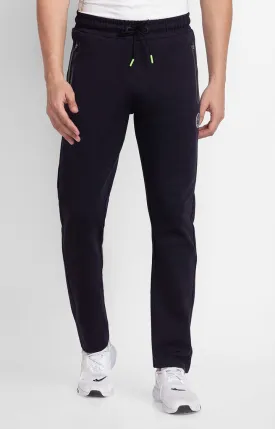 Spykar Navy Blue Cotton Slim Fit Trackpant For Men