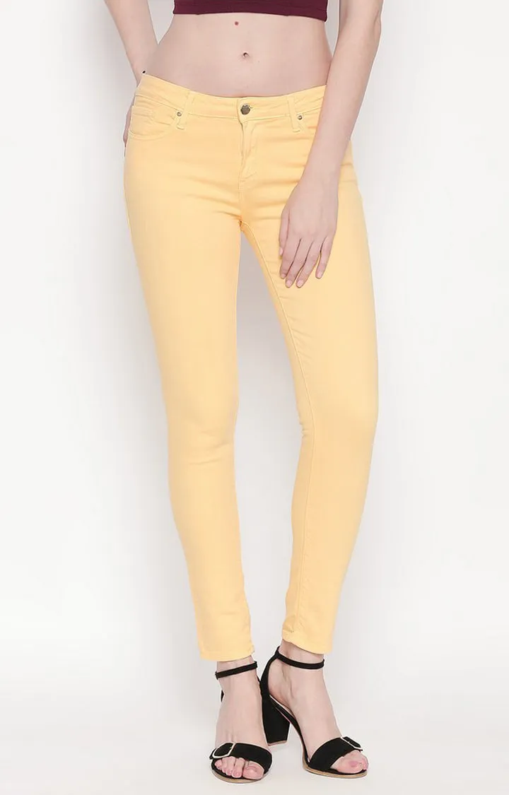 Spykar Women Yellow Cotton Super Skinny Fit Regular Length Jeans (Alicia)